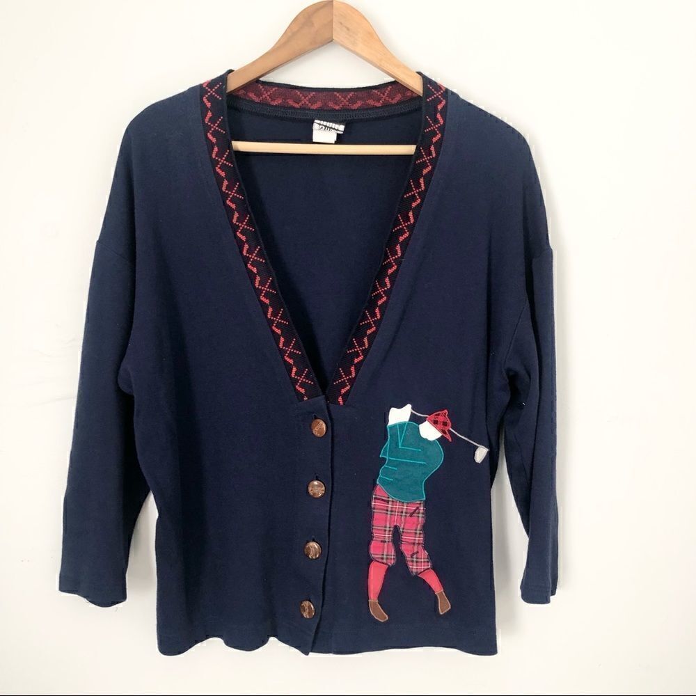 Vintage golf tee shirt cardigan